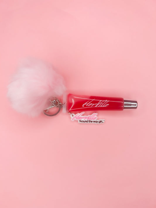 “Strawberry” Lip Gloss Keychain