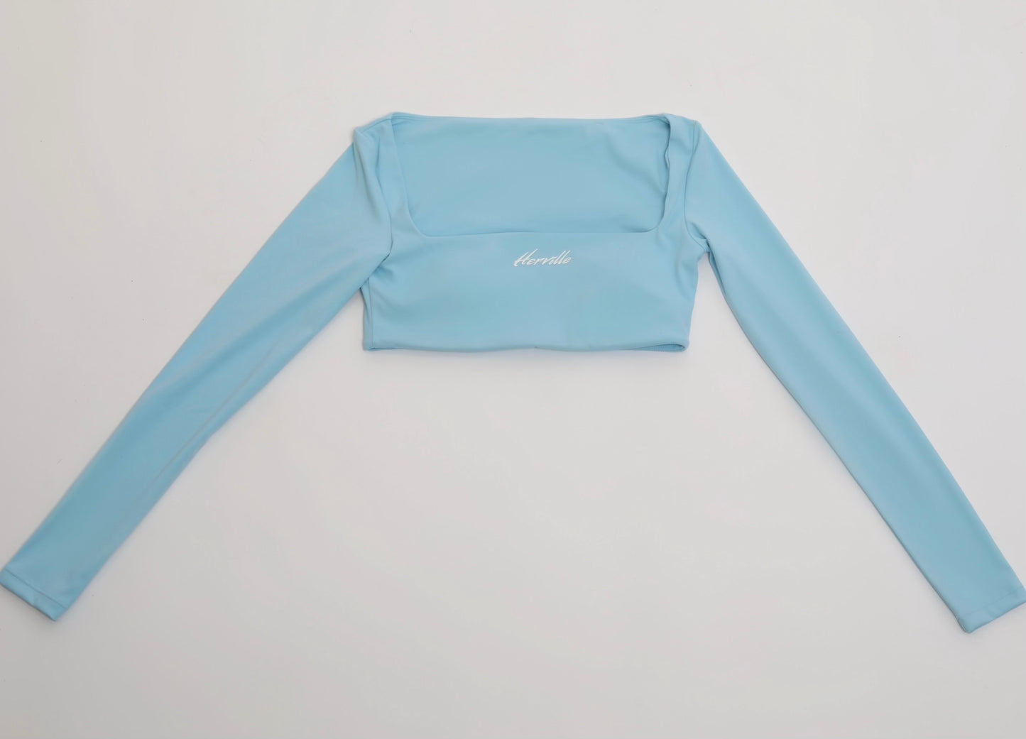 Sky Blue Square Crop Top